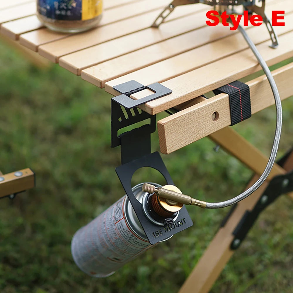 Hang Gas Canister Hook Camping Tables Hook Stainless Steel Stove Tank Hanger Hook Outdoor Camping Table Gas Stove Tank Organizer