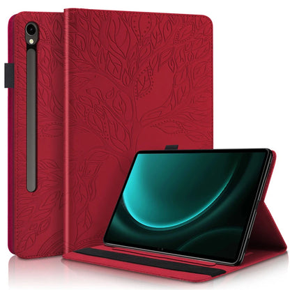 Tablet for Samsung Galaxy Tab S9 FE Case 10.9 inch 3D Tree Embossed Flip Stand TPU Cover for Funda Galaxy Tab S9 FE S9FE Case