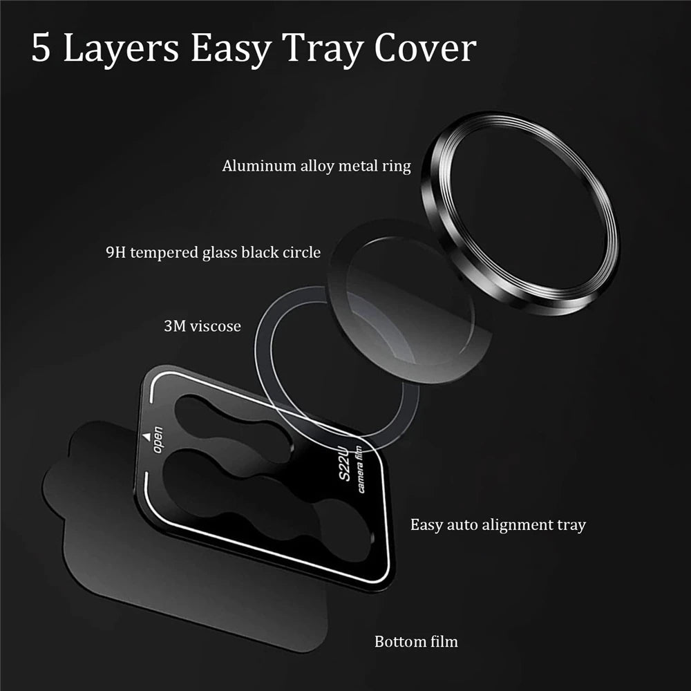 For Samsung S24 S23 Ultra Camera Lens Protector Aluminum Alloy Metal Tempered Glass Camera Film For Galaxy S22 Ultra Accessories