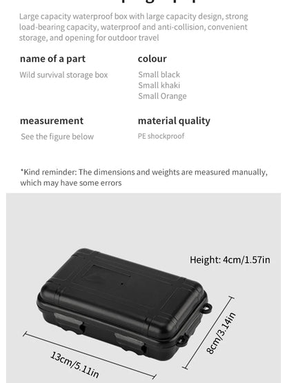 EDC Tool Box Outdoor Camping Survival Kit Shockproof Waterproof Case Sealed Box Outdoor Survival Storage Box Small.