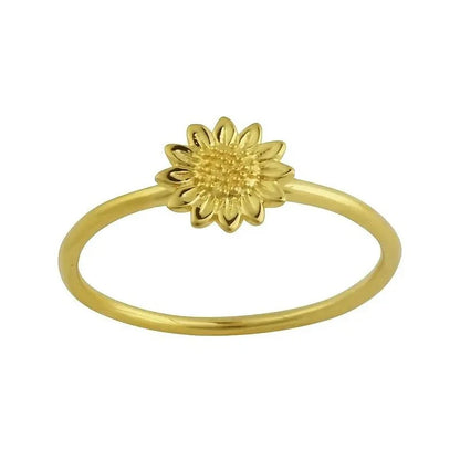 Dainty Sunflower Finger Ring for Women Metal Silver Color/Gold Color Fancy Girls Rings Birthday Gift Fashionable Jewelry