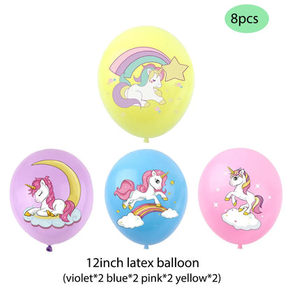 PTRATHY Unicorn Balloons Party Supplies Latex Balloon Kids Cartoon Animal Horse Float Globe Baby Shower Birthday Party Decors