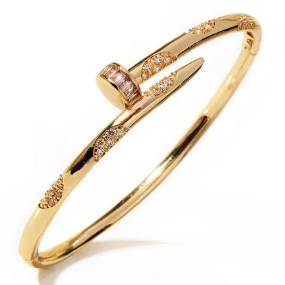 Copper With Zirconium Opening Female Simple Trendy Bracelet Women's Stainless Steel Jewelry Luxury Gifts for Girlfriends