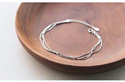 Simple Layer Bracelets for Women Korean Fashion Silver 925 Jewelry Hot Fashion 925 Sterling Silver Bracelet for Women