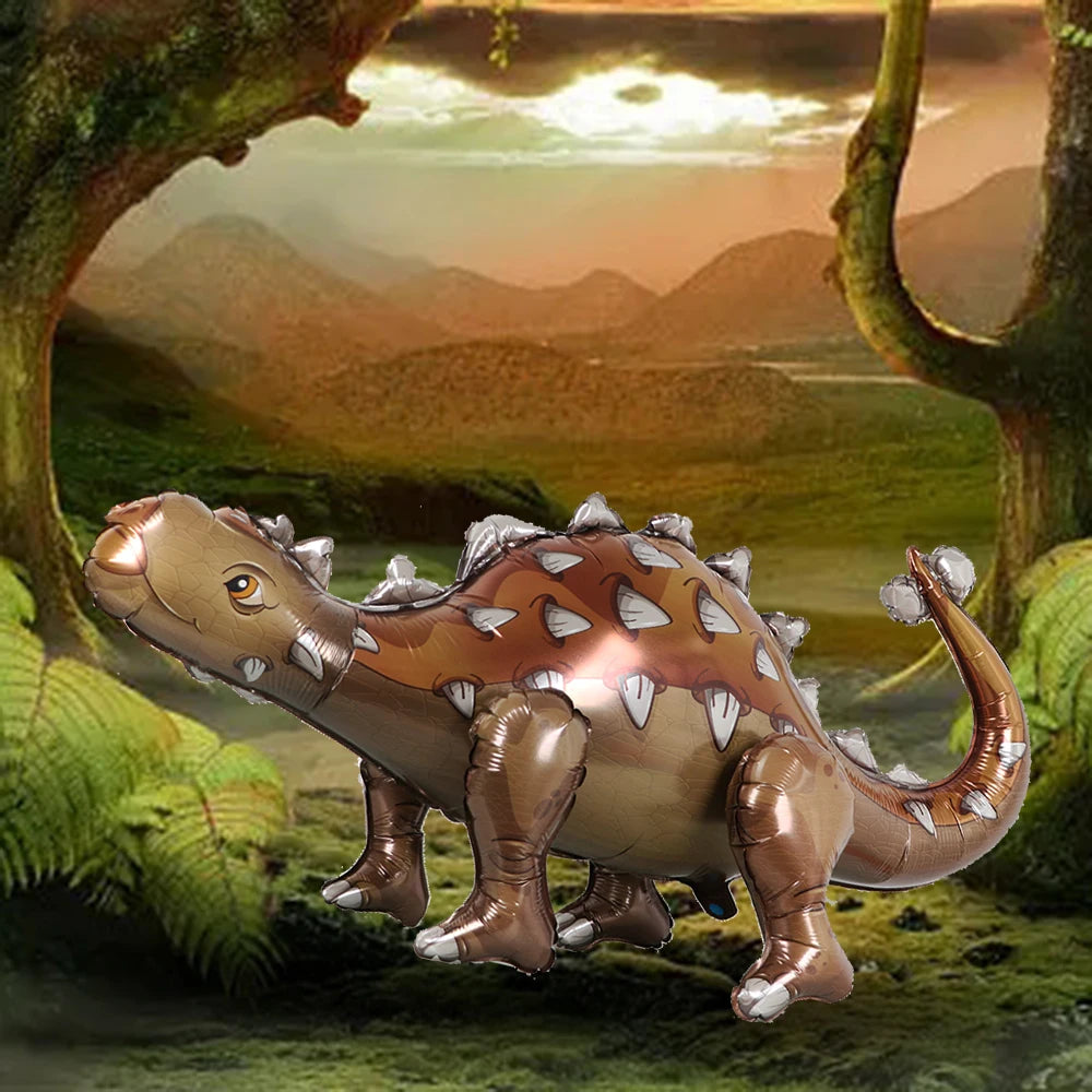 1pcs Large 4D Dinosaur Foil Balloons Jungle Animal Baby Boys Birthday Party Decors Jurassic Standind Dragon Kids Toys Air Globos
