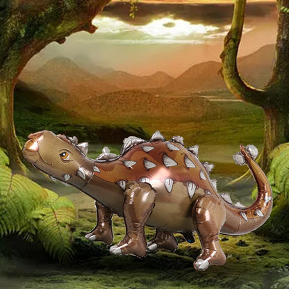 1pcs Large 4D Dinosaur Foil Balloons Jungle Animal Baby Boys Birthday Party Decors Jurassic Standind Dragon Kids Toys Air Globos