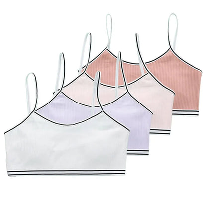 4 Pcs/Lot Teen Girl Sports Bra Kids Top Camisole Young Puberty Small Training Bra For 8-16 Years Girls Training Bra