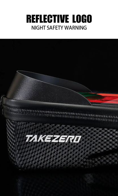 TAKEZERO A2X Mountain Bike EVA Hard Shell Bicycle Bag - Quick-Release Front Bar Bag for Handlebar Mount, Cycling Equipment
