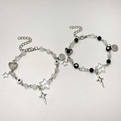 Fashion Couple Beads Bracelets Love Heart Star Handmade Y2K Charm  Anime Beaded Kawaii Friendship Couple Bracelet Jewelry