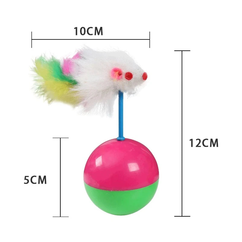 Cat Self-Happiness Toy Mouse Tumbler Ball Pet Interactive Educational Sound Toy Plush Toy