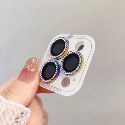 2-3Pcs Diamond Camera Lens Protector For IPhone 12 13 14 15 16 Pro Max Back Mini Cover Lens Ring Glass For IPhone 14 15 Plus Fil