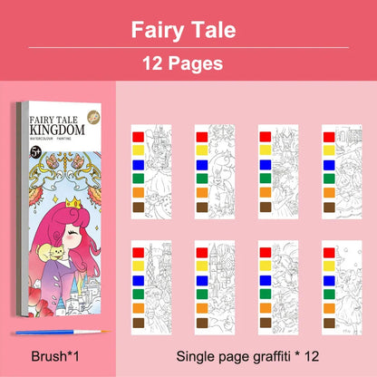 12/20 Sheets Watercolor Painting Book Portale Coloring Books Graffiti Picture Book Educational Drawing Coloring Toys for Kids