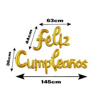 16-inch Spanish Happy Birthday Foil Balloon Set Birthday Party Decoration Feliz Cumpleaños Balloon Home Room Decor Birthday Gift