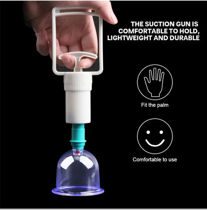 6Pcs Vacuum Cupping Sets with Pumping Gun Suction Cups Back Massage Body Cup Detox Anti Cellulite Cans Healthy Care Jars
