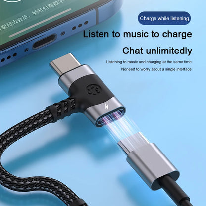 2 in 1 USB C Splitter PD Fast Charger Cable Type C to 3 5 Jack Audio Adapter For Samsung S24 S23 S22 S21 Ultra A54 A53 iPhone 15