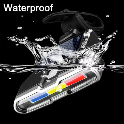 Bicycle Tail Light USB Rechargeable Bike Taillight Solar Power Long Endurance Cycling Rear Lamp Bright Mtb Warning Flashlight
