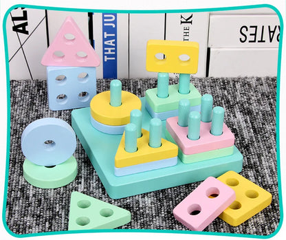 Clearance_Montessori 3D Wooden Puzzles for Kids Baby Early Learning Games Educational Wooden Toys For Children Birthday Gifts_Co