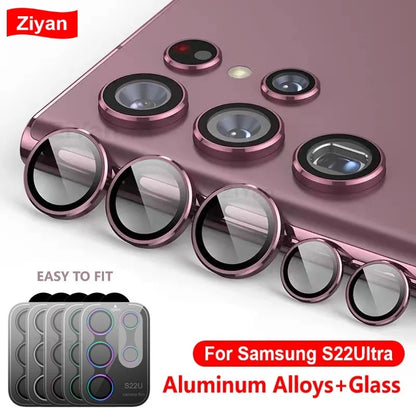 For Samsung S24 S23 Ultra Camera Lens Protector Aluminum Alloy Metal Tempered Glass Camera Film For Galaxy S22 Ultra Accessories