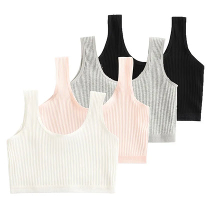 4 Pcs/Lot Teen Girl Sports Bra Kids Top Camisole Young Puberty Small Training Bra For 8-16 Years Girls Training Bra