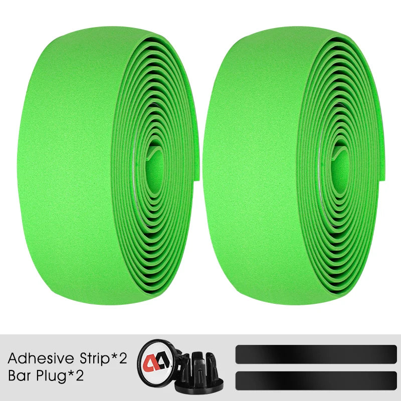 WEST BIKING Bicycle Handlebar Tape EVA PU Bar Tape Soft Cycling Damping With 2 Bar Plug Road Bicycle Anti-slip Shock straps