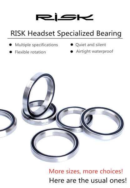 RISK Bike Headset Bearings 41/41.8/47/49/52mm MTB Road Bicycle Headset Bearing Repair Steel Parts Bike Accessories