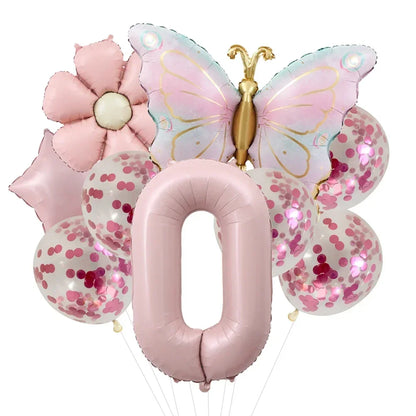Butterfly Balloons 5th Birthday Decor for Girls Pink Butterfly Foil Balloons for Butterfly Themed Party Wedding Birthday Decors