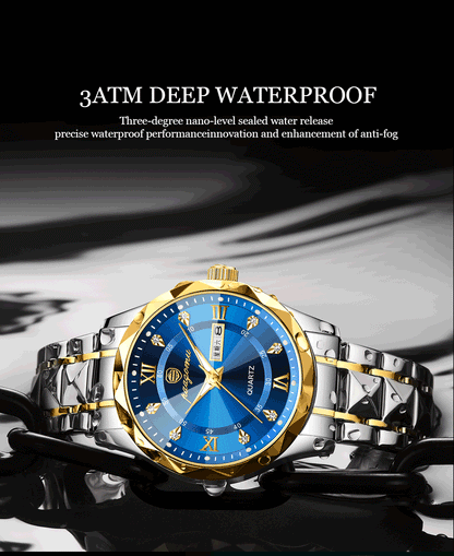PAAZOMU Luxury Men Watches Business Top Brand Man Wristwatch Waterproof Luminous Date Week Quartz Men's Watch High Quality+Box