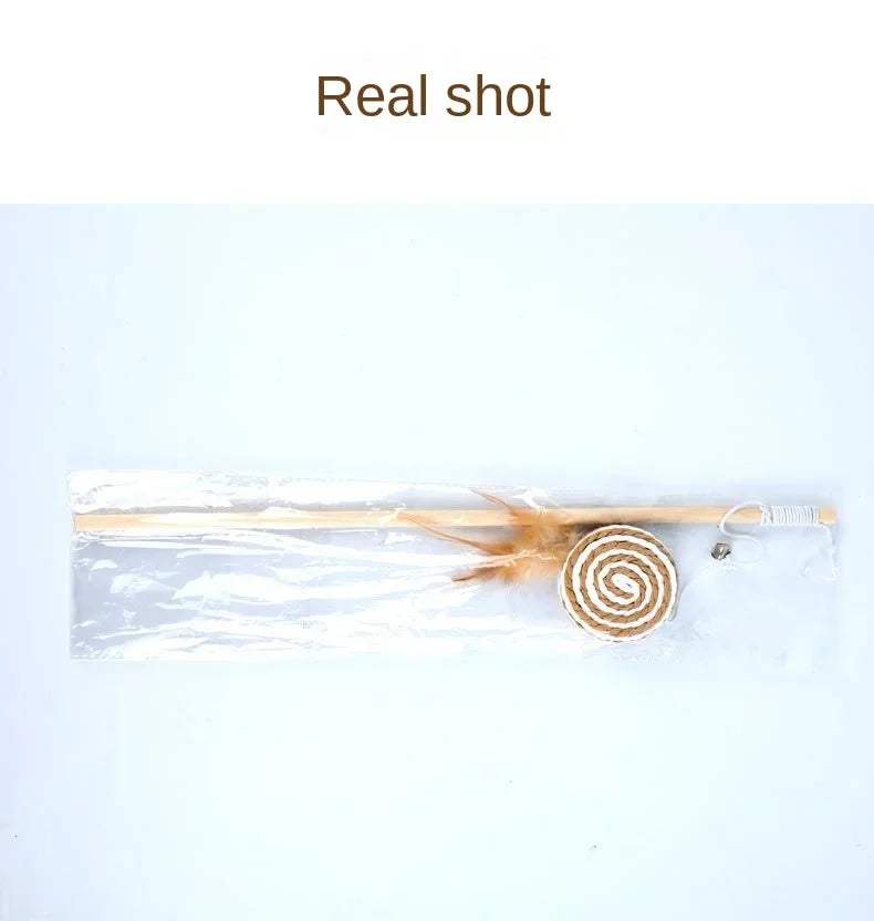 1PC Teaser Feather Toys Kitten Funny Colorful Rod Cat Wand Toys Wood Pet Cat Toys Interactive Stick Pet Cat Supplies