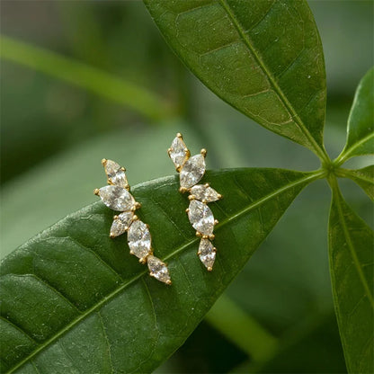 Dainty Stud Earrings with Crystal Cubic Zirconia Simple Stylish Ear Piercing Earrings for Women Trendy Jewelry Drop Ship