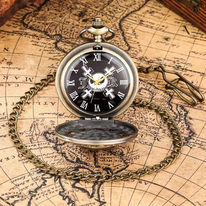 Ghost Face Funny Pocket Watch Blue Frog Big Pocket Watch Cartoon Animation Theme Elements Retro Flip Children's Student Pocket