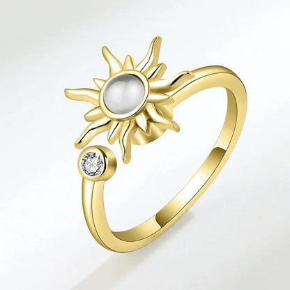 Unique Design With Personalized Rings Featuring Stars Moon Sun Sunflowers Dragonflies Fashionable Versatile Trendy For Women