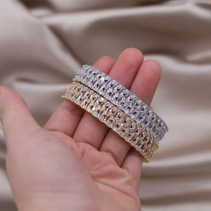 2024 French new design fashion jewelry two-color plated zircon letter X opening bracelet elegant women's daily work accessories