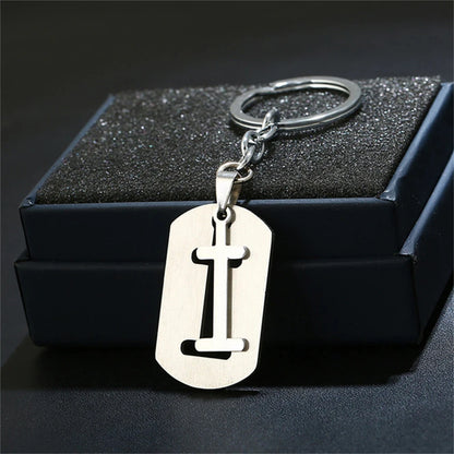 NEW DIY Stainless Steel A-Z Letters key Chain Charm 26 Letters KeyChain Men Women keychain Couple gift Jewelry Car Key Ring