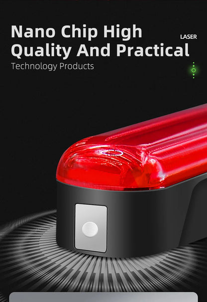 WEST BIKING Bike Taillight Laser Brake Sensing Rear Light IPX5 Waterproof USB Charging Bike Light MTB Road Bicycle Accessories