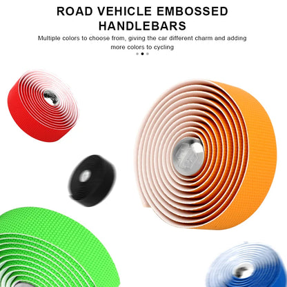 Bicycle Handlebar Tape With Bar End Plugs Non-Slip Shock Absorbing Ultralight Wear-Resistant Bike Handlebar Tape Cycling Strap