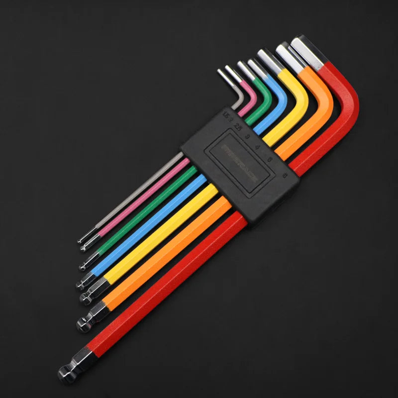 7Pcs Bicycle Hex Key Set Colorful Hexagon Spanner Flat Ball Opening Wrench MTB Road Bike Repair Tool Kit 1.5/2/2.5/3/4/5/6mm