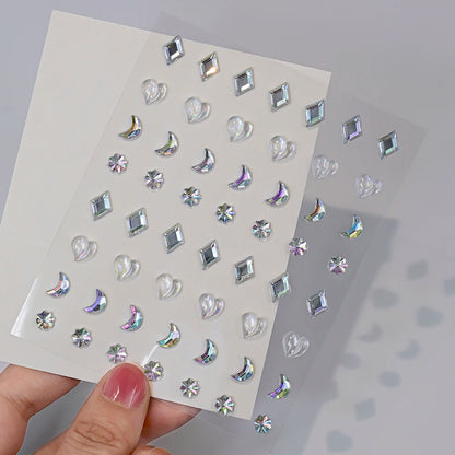 1Pcs Face Diamond Gem Sticker 5D Colorful Rhinestone Tattoo Eyeshadow Stickers fo Festival Nail Body Makeup Bling Jewel DIY Deco