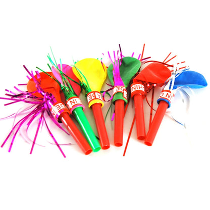 50pcs Gold Thread Balloon Whistle Kids Birthday Party Favor Pinata Filler Easter Children's Day Carnival Party Favor Decoration