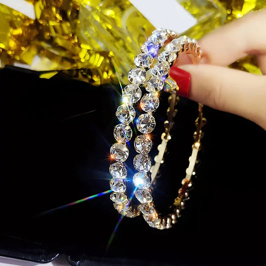 Big Hoop Earrings Full with Round Cubic Zirconia Sparkling Earrings for Women Daily Wear Modern Fashion Jewelry Drop Ship
