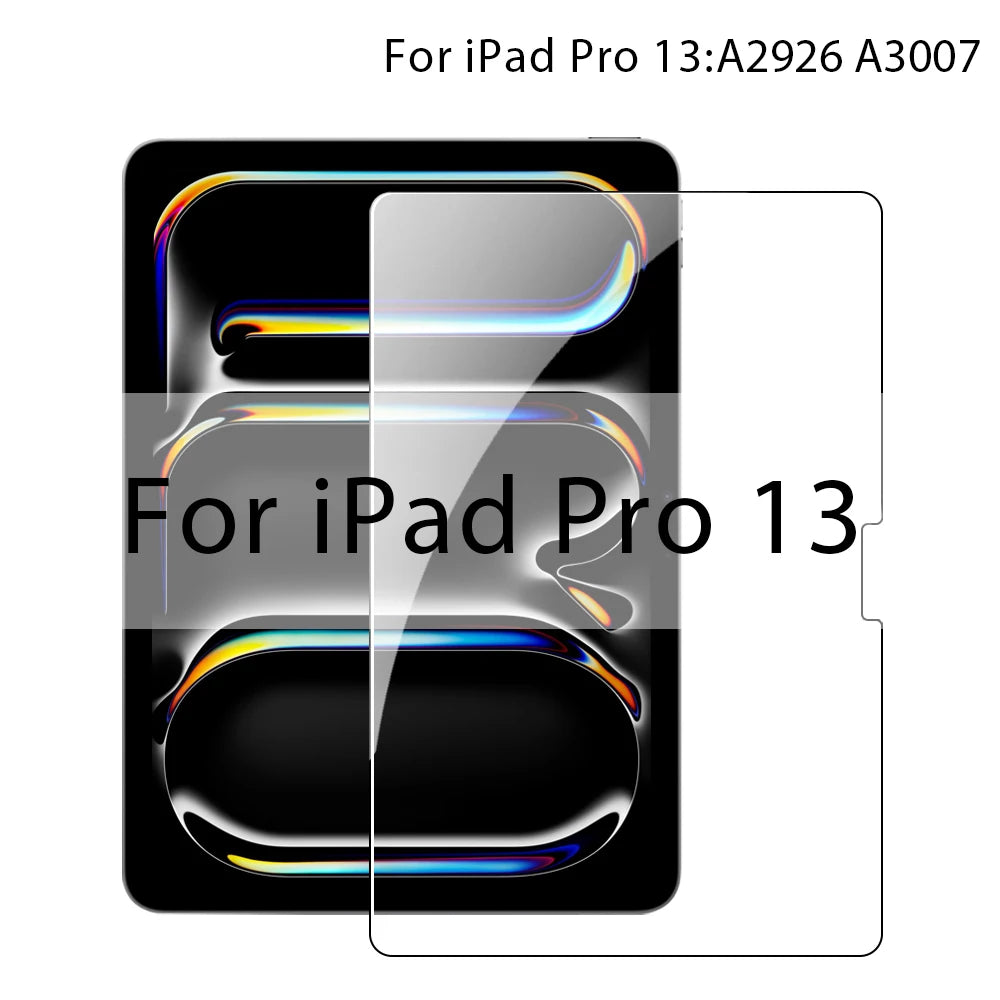 Screen Protector For iPad Pro 13 11 M4 M2 2024 12.9 10th Tempered Glass For iPad Air 5 4 3 9th 8th 7th Generation Mini 7 6 Film