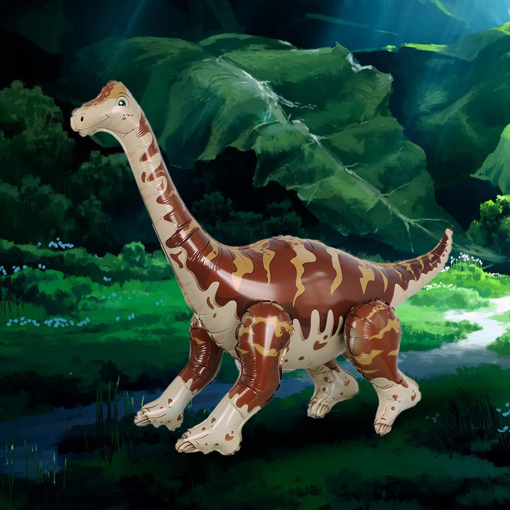 1pcs Large 4D Dinosaur Foil Balloons Jungle Animal Baby Boys Birthday Party Decors Jurassic Standind Dragon Kids Toys Air Globos