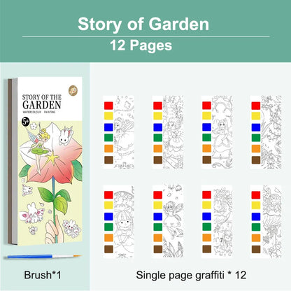 12/20 Sheets Watercolor Painting Book Portale Coloring Books Graffiti Picture Book Educational Drawing Coloring Toys for Kids