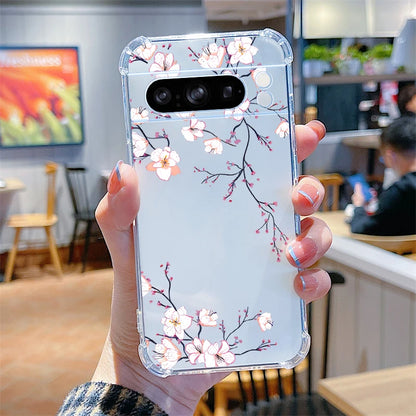 P ixel 8 Pro Plant Flower Transparent Phone Case For Google Pixel 8Pro 7A 8A 6 8 9 6Pro 9ProXL 7Pro 6A 7 9Pro Cover