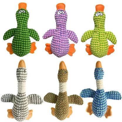 Cute Plush Dog Toys Pet Duck Squeak Toy for Puppy Sound Wild Goose Chew Toy for Small Middle Large Dogs Teeth Cleaning
