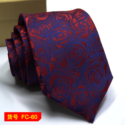 67 Styles Men's Ties Solid Color Stripe Flower Floral 7-8cm Jacquard Necktie Accessories Daily Wear Cravat Wedding Party Gift