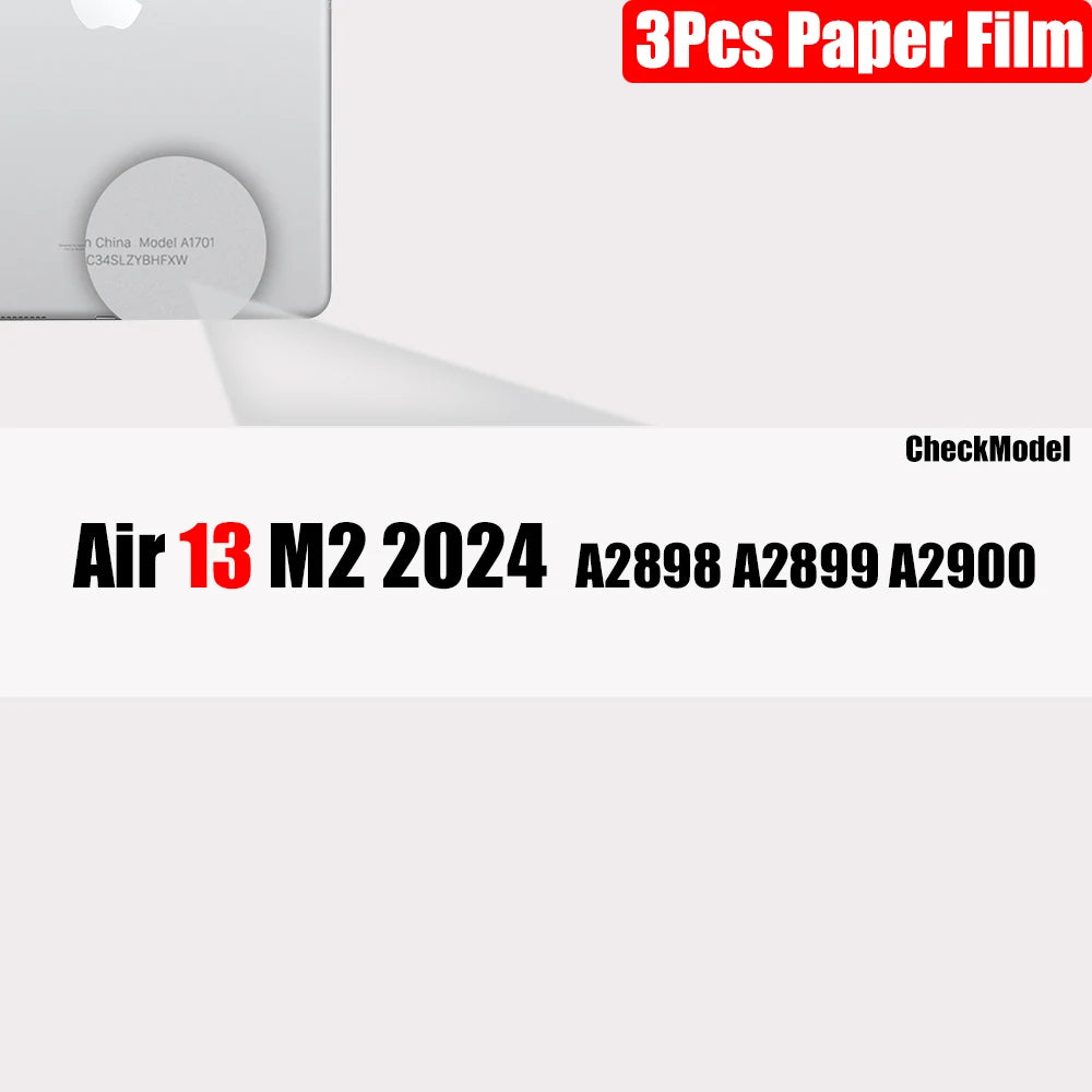 3Pcs Paper Feel Like Screen Protector For iPad 10th 9th Generation 8 7 6 Air 5 4 Pro 11 12.9 10.5 9.7 Mini 5 6 13 2024 No Glass