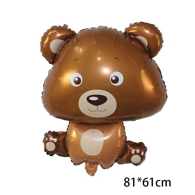 Cartoon Animal Rabbit Deer Foil Balloon Kids Gifts Birthday Party Jungle Animal Theme Decoration Squirrel Fox Bear Helium Globos