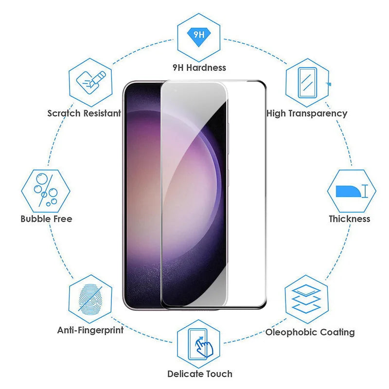 For samsung s24 Glass, s25 s24 ultra Screen Protector For samsung galaxy s23 glass samsung s24 ultra Tempered Glass samsung s23 fe s20 s21 s22 plus Protective Film Galaxy s24 Screen Protector samsung s22