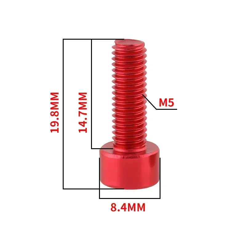 2pcs Bicycle Bottle Cage Screw M5 Aluminum Alloy Cycling Water Bottle Holder Bolts Hex Socket Fixing Screw MTB Bike Accessories