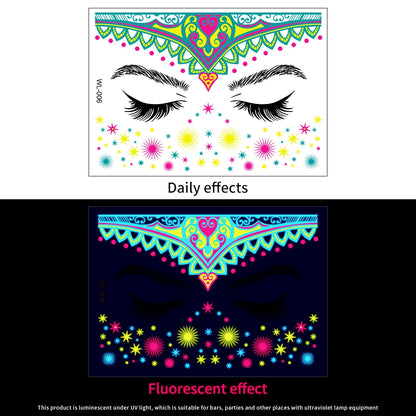 3D Face Eyes Party Makeup Tattoo Sticker Acrylic Diamond Rhinestones Sticker Self-adhesive Mixed Crystal Face Decoration Sticker